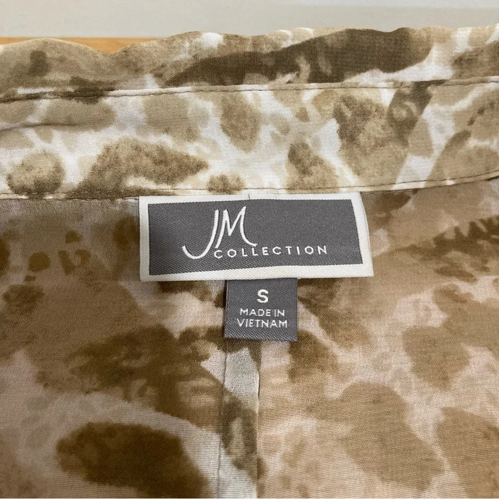 Women’s Sheer Animal Print Blouse Long Sleeve S JM Collection NWT - Picture 10 of 14